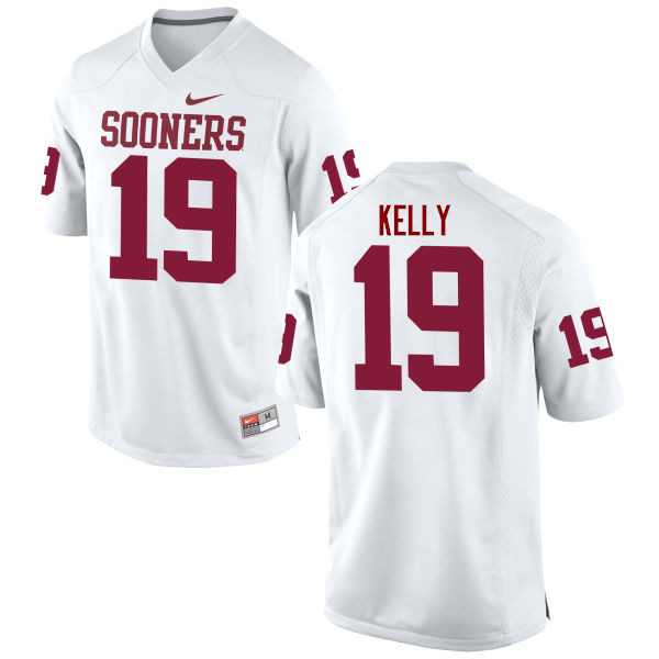 Men Oklahoma Sooners #19 Caleb Kelly College Football Jerseys Game-White - Click Image to Close